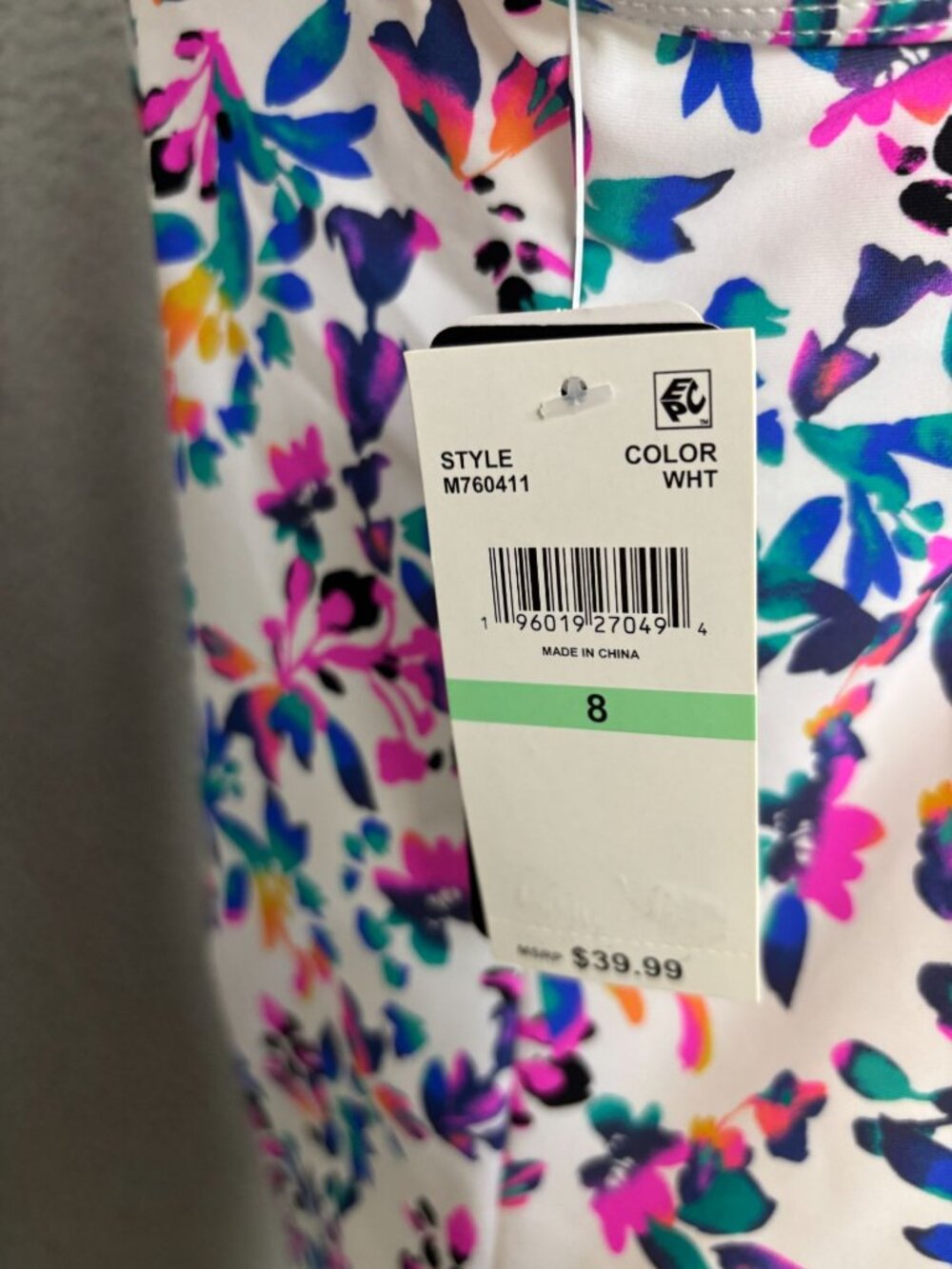 Island Escape Women's Underwire Floral-Print Twist-Front Tankini Top Size 8 NWTs - Picture 7 of 8